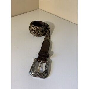 Brighton‎ Women's Belt Size 34 Braided Woven Bronze Silver & Gold